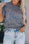 Mama Script Graphic Print Short Sleeve Crew Neck T-Shirt