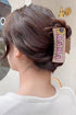 Mama Sunflower Print Rectangular Faux Leather Hair Clip