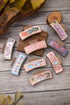 Mama Sunflower Print Rectangular Faux Leather Hair Clip