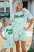 Mama Tie-Dye Print T Shirt And Shorts Set