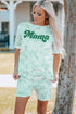 Mama Tie-Dye Print T Shirt And Shorts Set