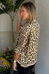 Mandarin Collar Animal Print Relaxed Fit Blouse