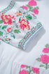 Mandarin Neck Half Button Three Quarter Sleeve Floral Dress