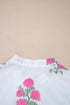 Mandarin Neck Half Button Three Quarter Sleeve Floral Dress