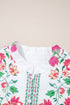 Mandarin Neck Half Button Three Quarter Sleeve Floral Dress