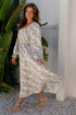 Maple Grove Floral Smocked Puff Sleeve Long Dress