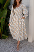 Maple Grove Floral Smocked Puff Sleeve Long Dress