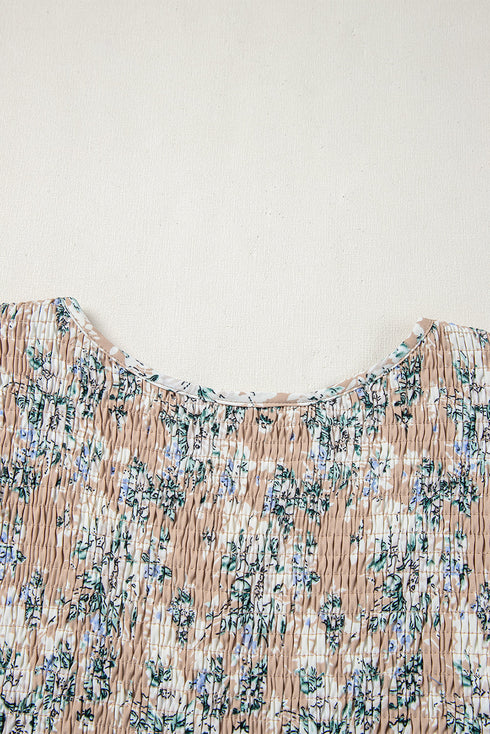 Maple Grove Floral Smocked Puff Sleeve Long Dress