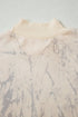 Marble Print Mock Neck Velour Pullover Sweatshirt