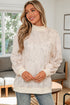 Marble Print Mock Neck Velour Pullover Sweatshirt