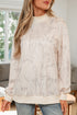 Marble Print Mock Neck Velour Pullover Sweatshirt