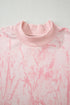 Marble Print Mock Neck Velour Pullover Sweatshirt