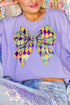 Mardi Gras Bow Pattern Short Sleeve Graphic T Shirt