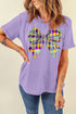 Mardi Gras Bow Pattern Short Sleeve Graphic T Shirt