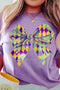 Mardi Gras Bow Pattern Short Sleeve Graphic T Shirt