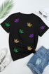 Mardi Gras Crown Patched Graphic T Shirt