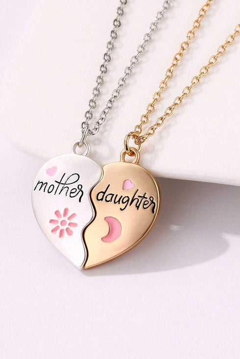 Matching Magnetic Heart Alloy Pendant Necklace Set