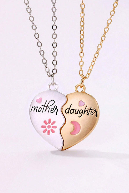 Matching Magnetic Heart Alloy Pendant Necklace Set