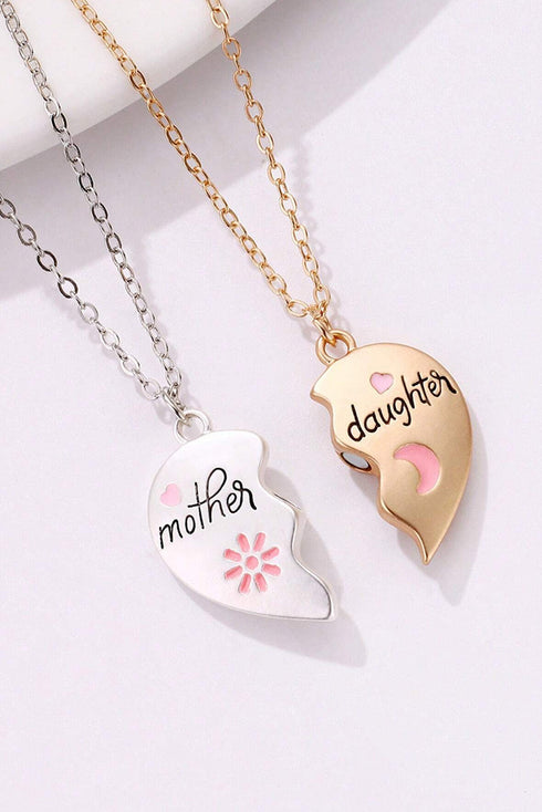 Matching Magnetic Heart Alloy Pendant Necklace Set