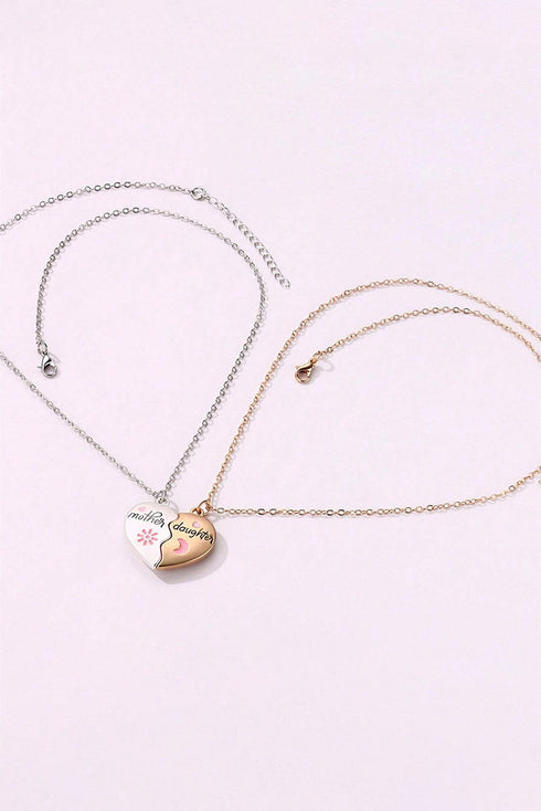 Matching Magnetic Heart Alloy Pendant Necklace Set