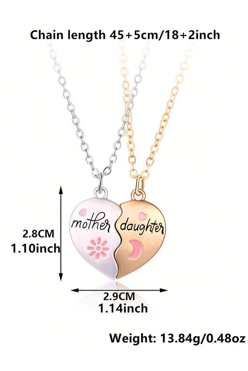 Matching Magnetic Heart Alloy Pendant Necklace Set