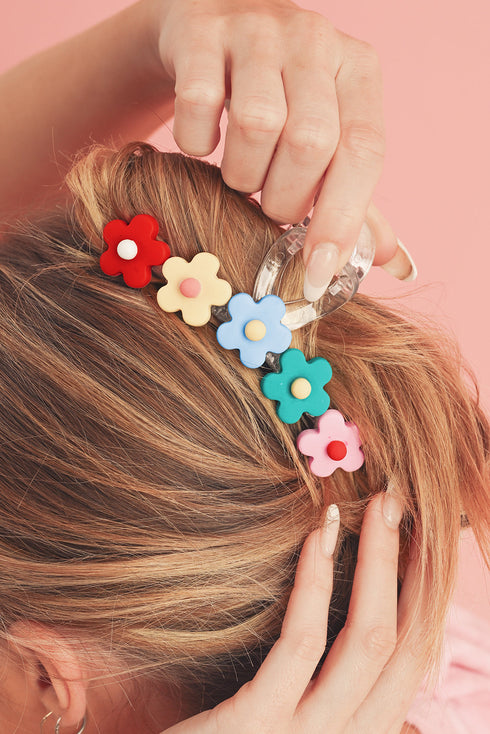 Matte Finish Acrylic Flower Petal Hair Claw Clip