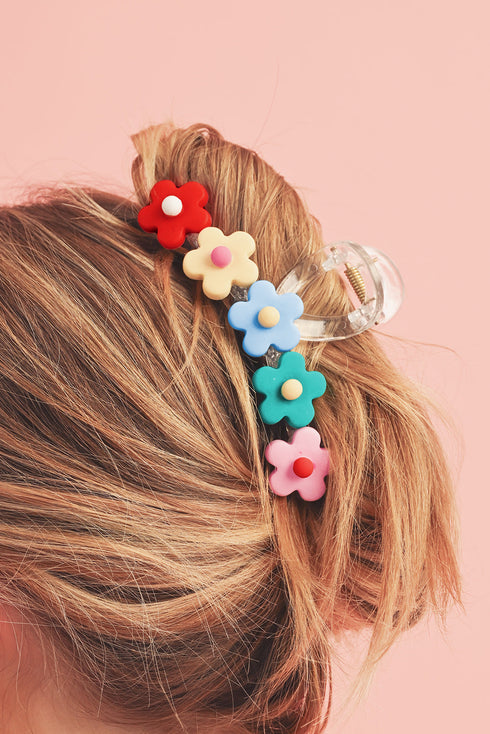 Matte Finish Acrylic Flower Petal Hair Claw Clip