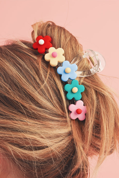 Matte Finish Acrylic Flower Petal Hair Claw Clip