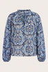 Medallion Print Ruffled Tie Neck Long Sleeve Blouse