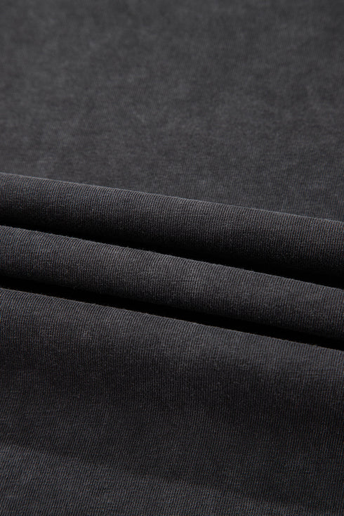 Medium Grey Vintage Cheetah Printed Mineral Wash Graphic Tee