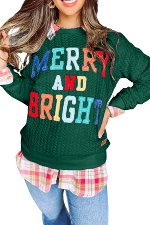 Merry And Bright Cable Knit Pullover Sweatshirt