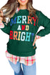 Merry And Bright Cable Knit Pullover Sweatshirt