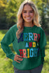 Merry And Bright Cable Knit Pullover Sweatshirt