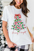 Merry And Bright Floral Christmas Tree Graphic Tee
