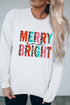 Merry And Bright Leopard Print Graphic Pullover Sweatshirt