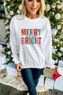 Merry And Bright Leopard Print Graphic Pullover Sweatshirt