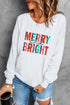 Merry And Bright Leopard Print Graphic Pullover Sweatshirt