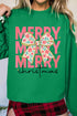 Merry Bow Graphic Crew Neck Pullover Sweatshirt