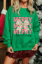 Merry Bow Graphic Crew Neck Pullover Sweatshirt