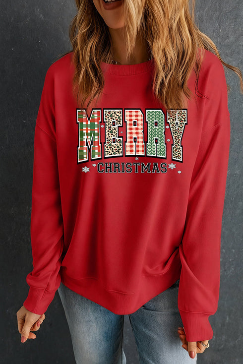 Merry Christmas Script Bold Graphic Sweatshirt