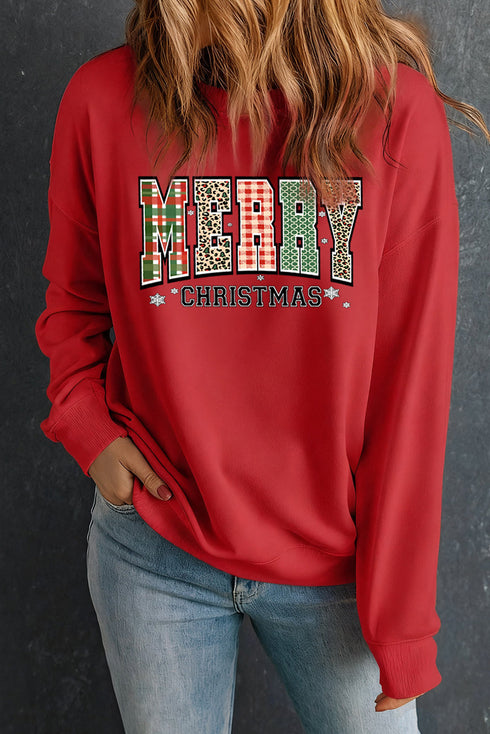 Merry Christmas Script Bold Graphic Sweatshirt
