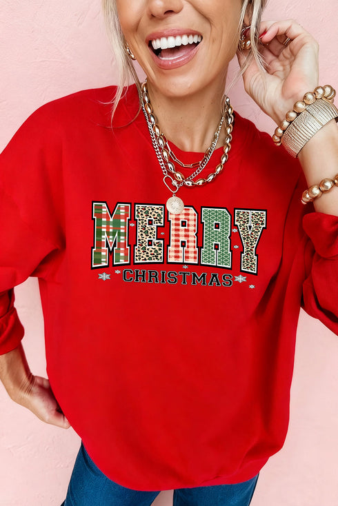 Merry Christmas Script Bold Graphic Sweatshirt