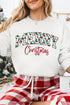 Merry Christmas Script Custom Graphic Cotton Blend Sweatshirt