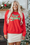 Merry Christmas Sequin Graphic Crew Neck Sweatshirt