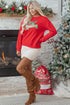 Merry Christmas Sequin Graphic Crew Neck Sweatshirt