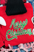 Merry Christmas Sequin Graphic Crew Neck Sweatshirt