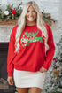 Merry Christmas Sequin Graphic Crew Neck Sweatshirt
