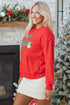 Merry Christmas Sequin Graphic Crew Neck Sweatshirt