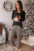 Merry Christmas Tree Leopard Print Two Piece Lounge Set