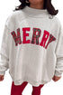 Merry Embroidered Letter High Neck Tunic Pullover Sweatshirt
